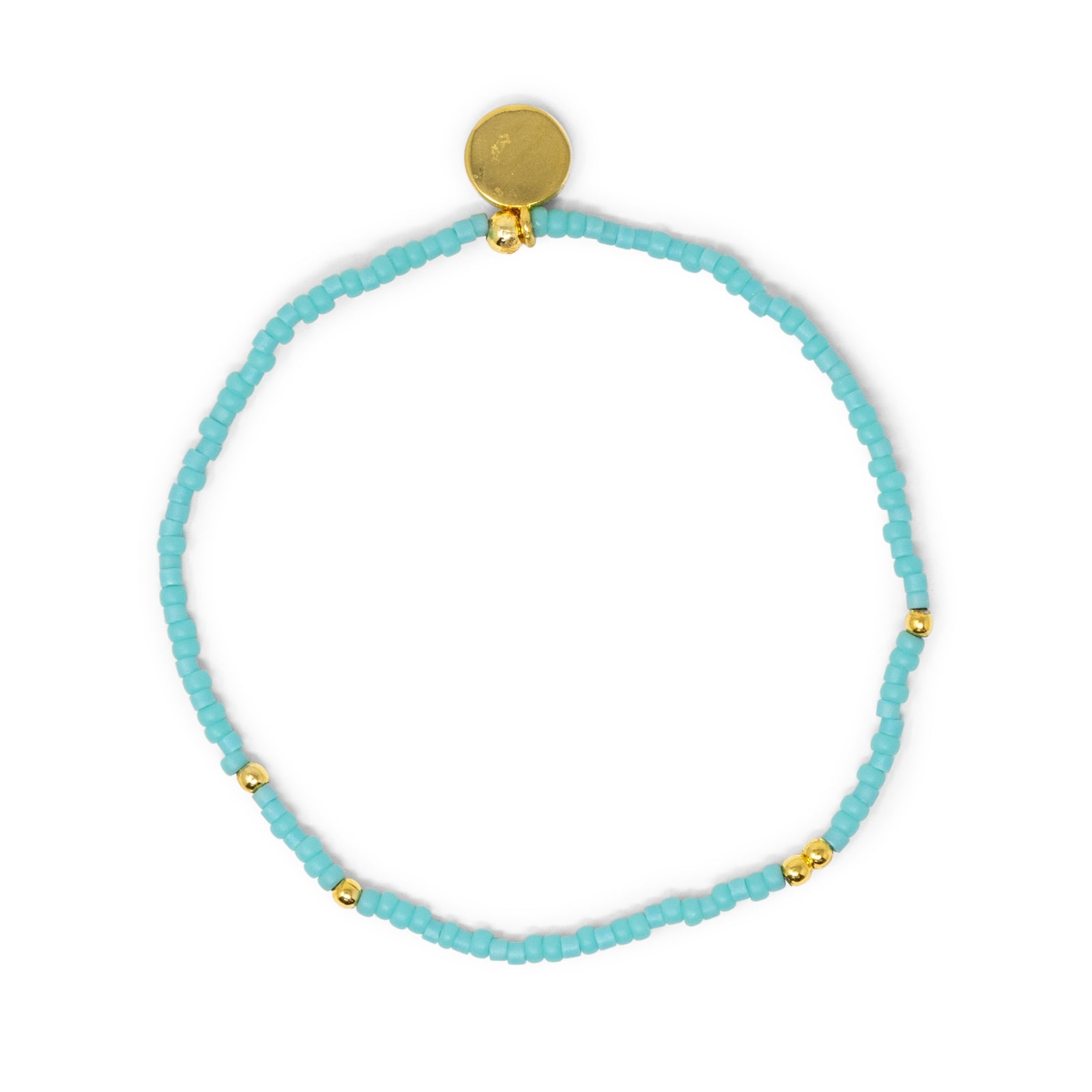 Teal & Gold Stretch Bracelet