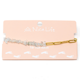 Meet me Halfway Anklet in Aquamarine & Gold Chain