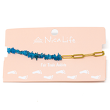 Meet me Halfway Anklet in Apatite & Gold Chain