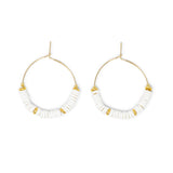 Cali Surfer White & Gold Hoops