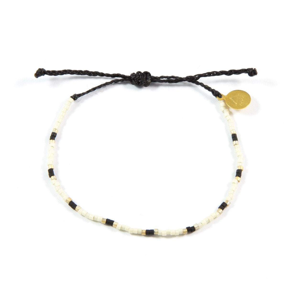 Black & Gold Two Tone Dot Beaded Bracelet