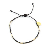 Black & Gold Pattern Beaded Bracelet