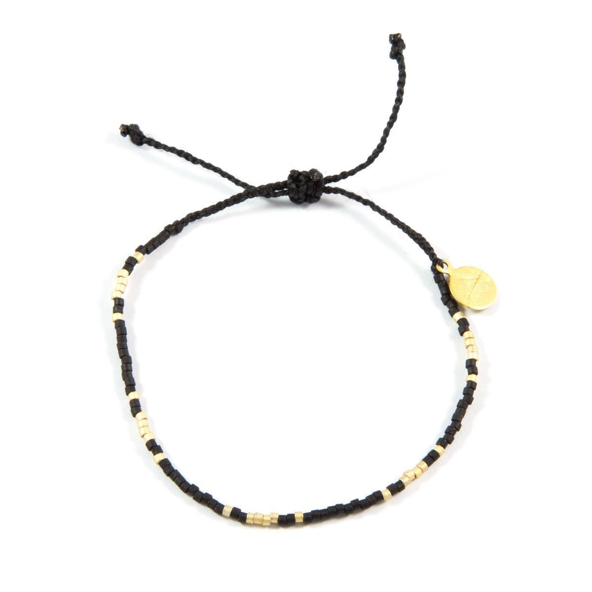 Black & Gold Pattern Beaded Bracelet