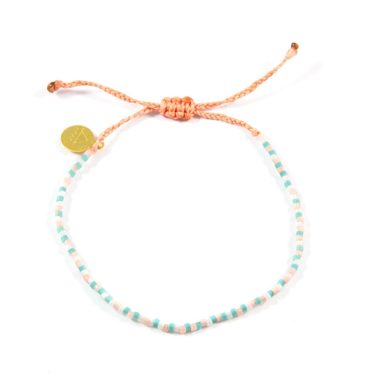 Coral & Teal Multi Color Beaded Bracelet