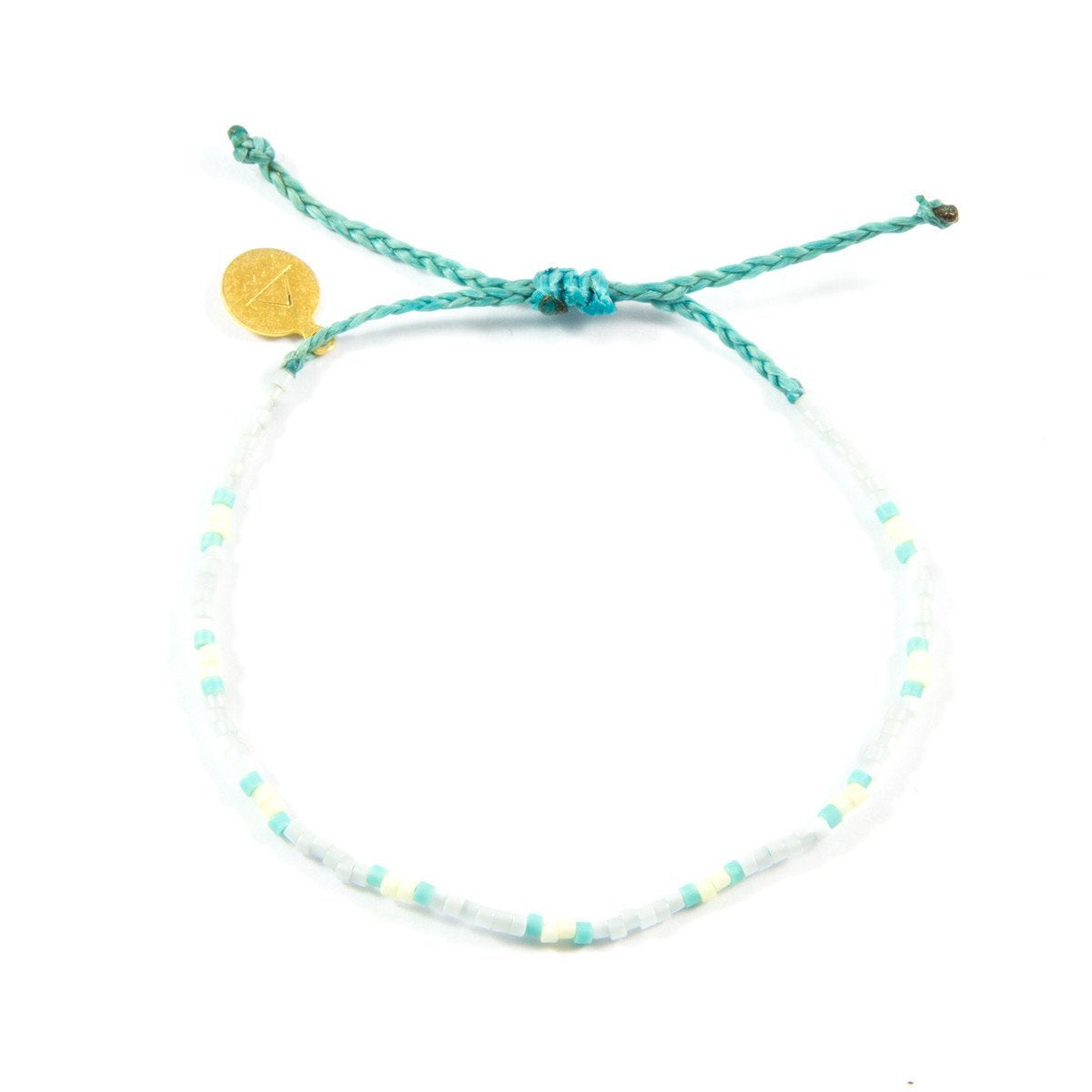 White & Pineapple Dot Pattern Beaded Bracelet