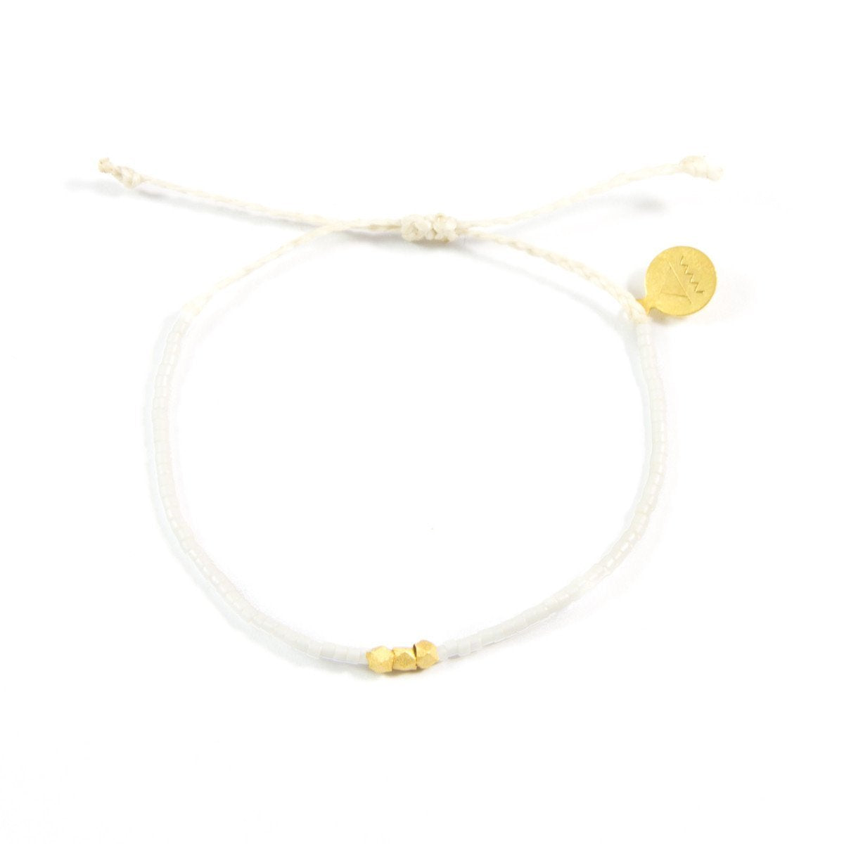 White Party Gold Bead Bracelet