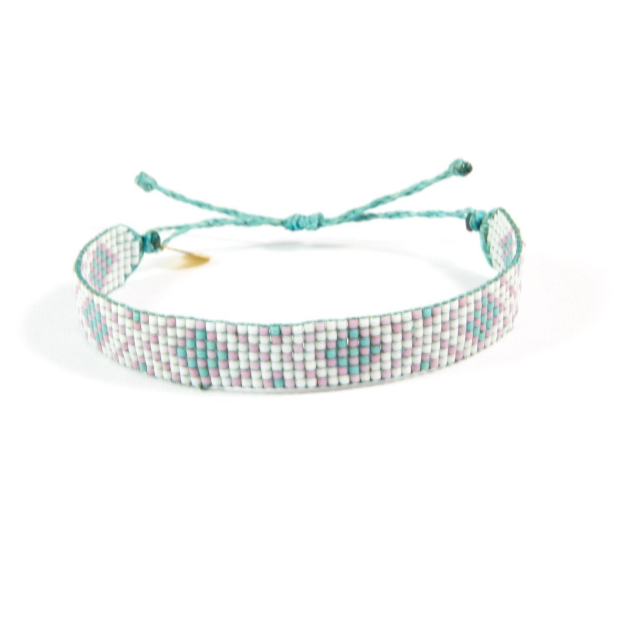 Hand Woven Teal & Purple Diamond Pattern