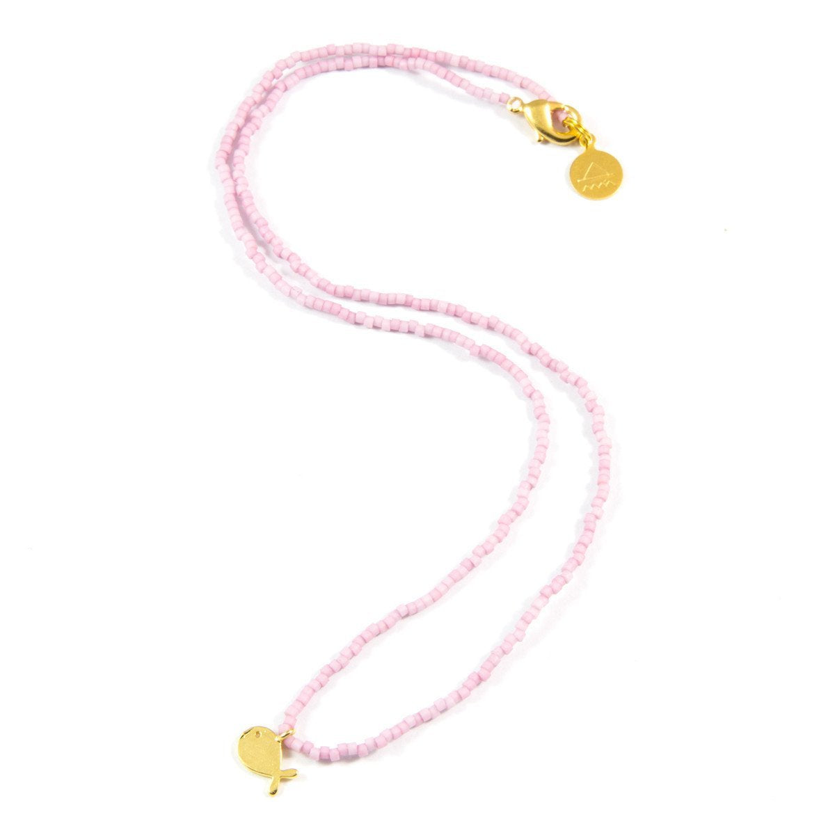 Plum Fish Tiny Charm Necklace