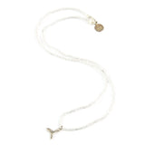 White Mermaid Tail Tiny Charm Necklace in Silver