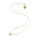 White Fish Tiny Charm Necklace in Silver