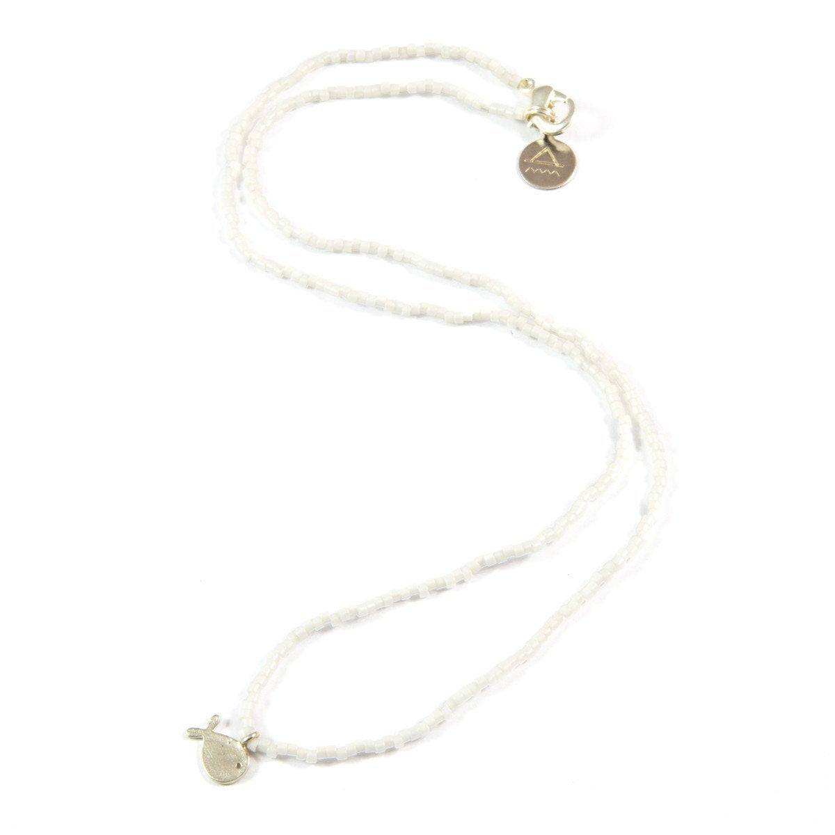 White Fish Tiny Charm Necklace in Silver