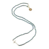 Denim Cross Tiny Charm Necklace in Silver