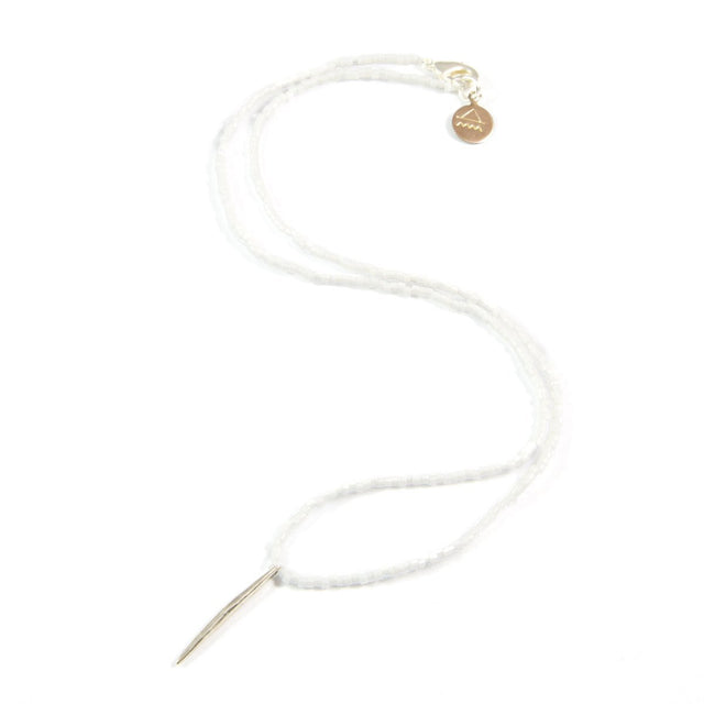 White Spike Necklace in Silver