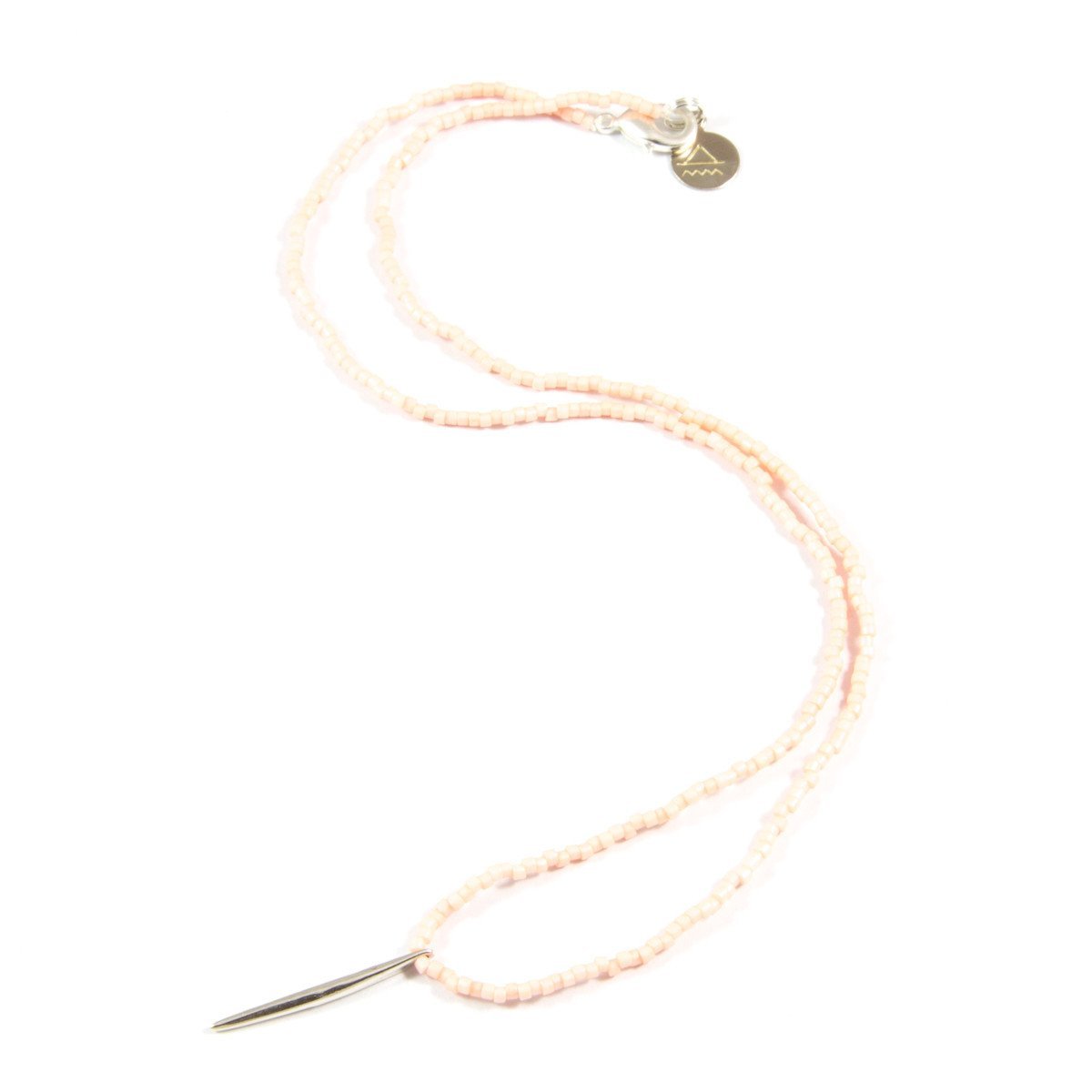 Light Coral Spike Necklace in Silver