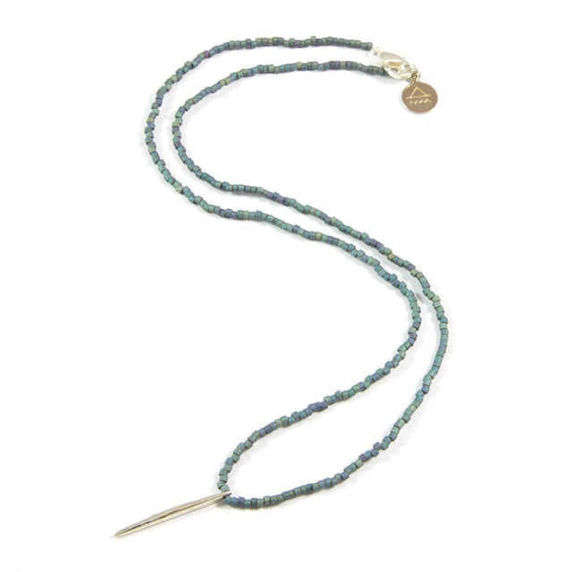 Denim Spike Necklace in Silver