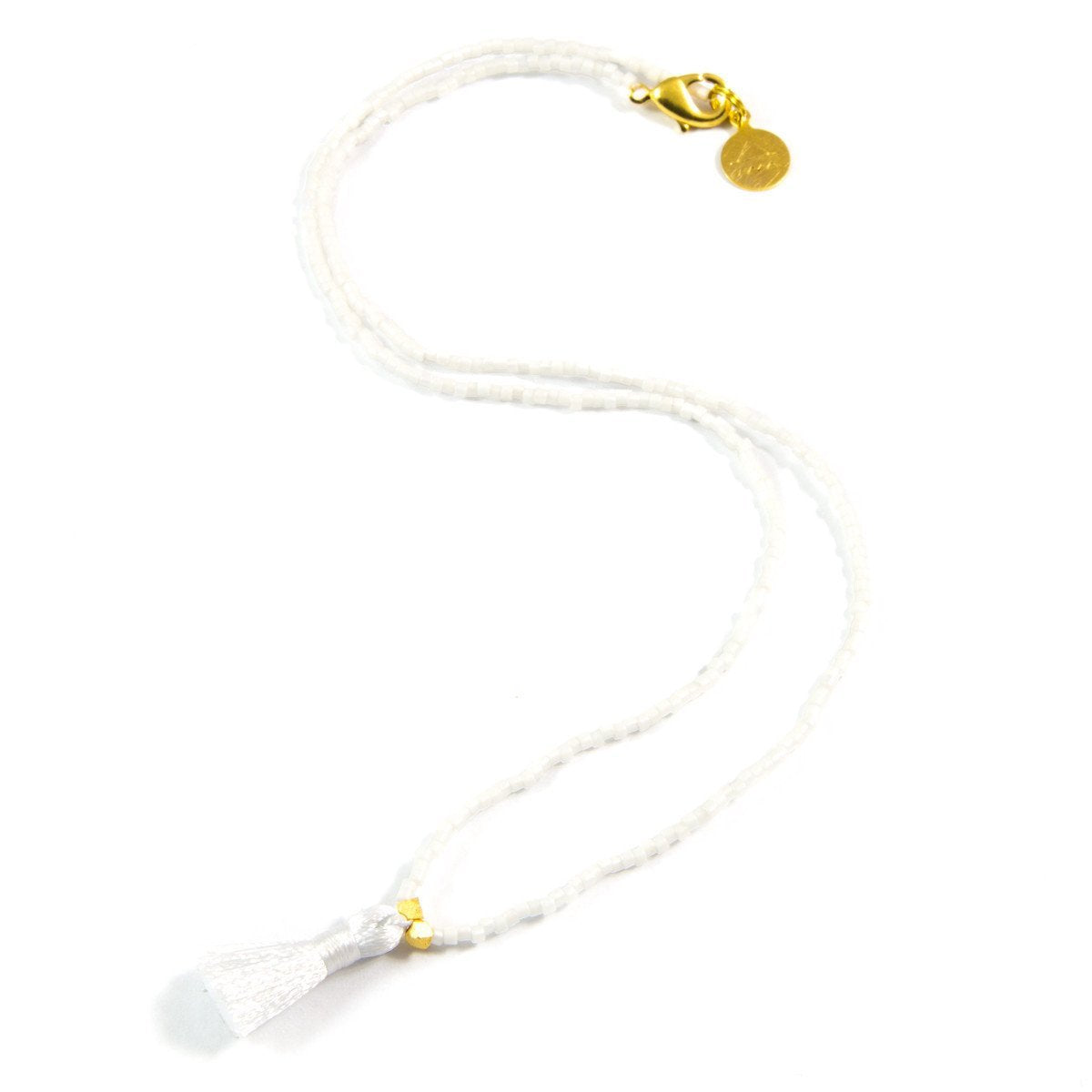 White Party Mini Tassel Necklace