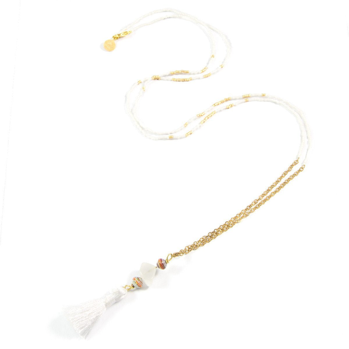 White Party Tassel Necklace