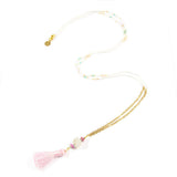 Sunset Pink Tassel Necklace