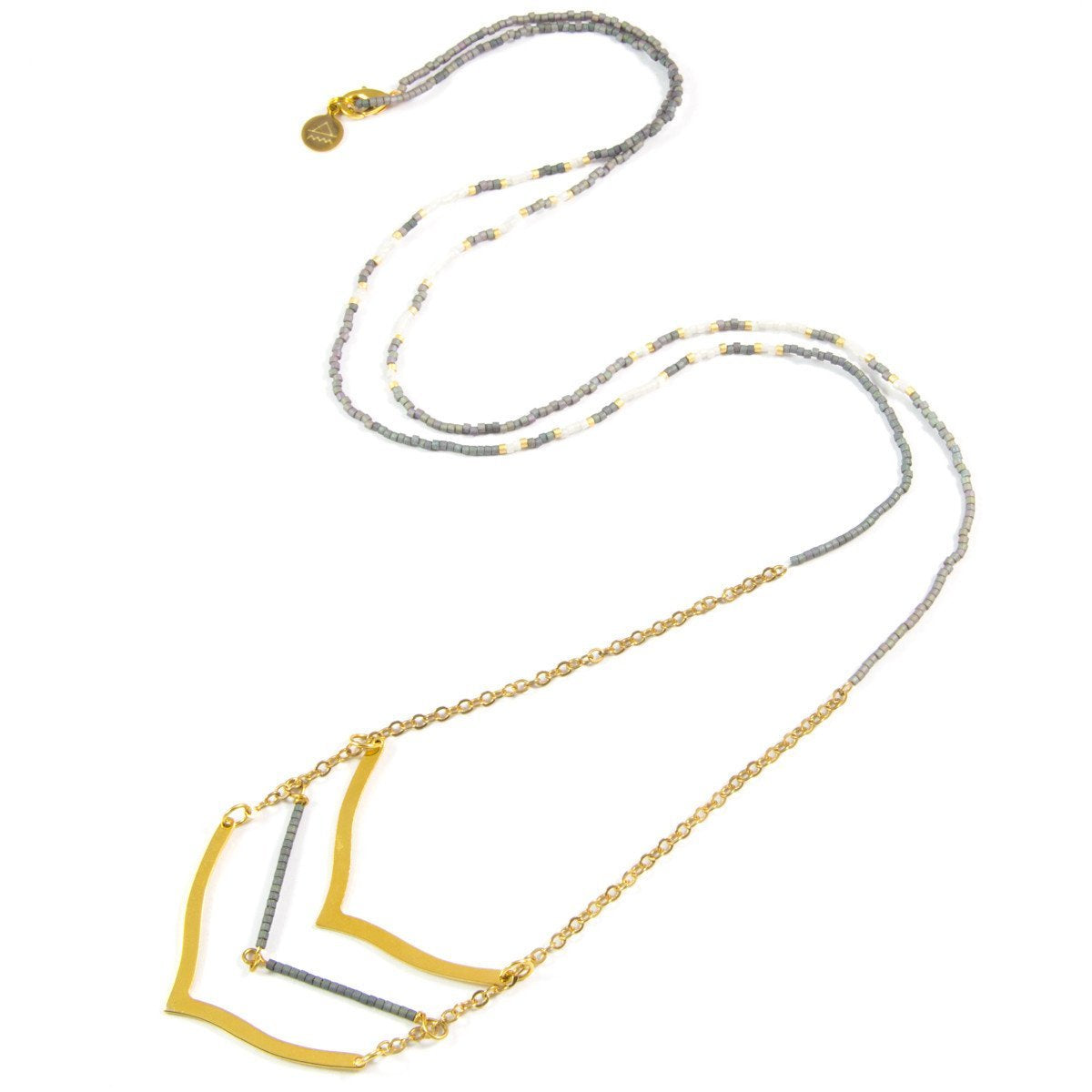 Denim Chevron Necklace