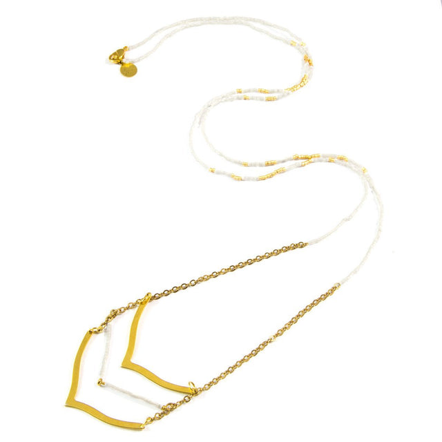 White Party Chevron Necklace