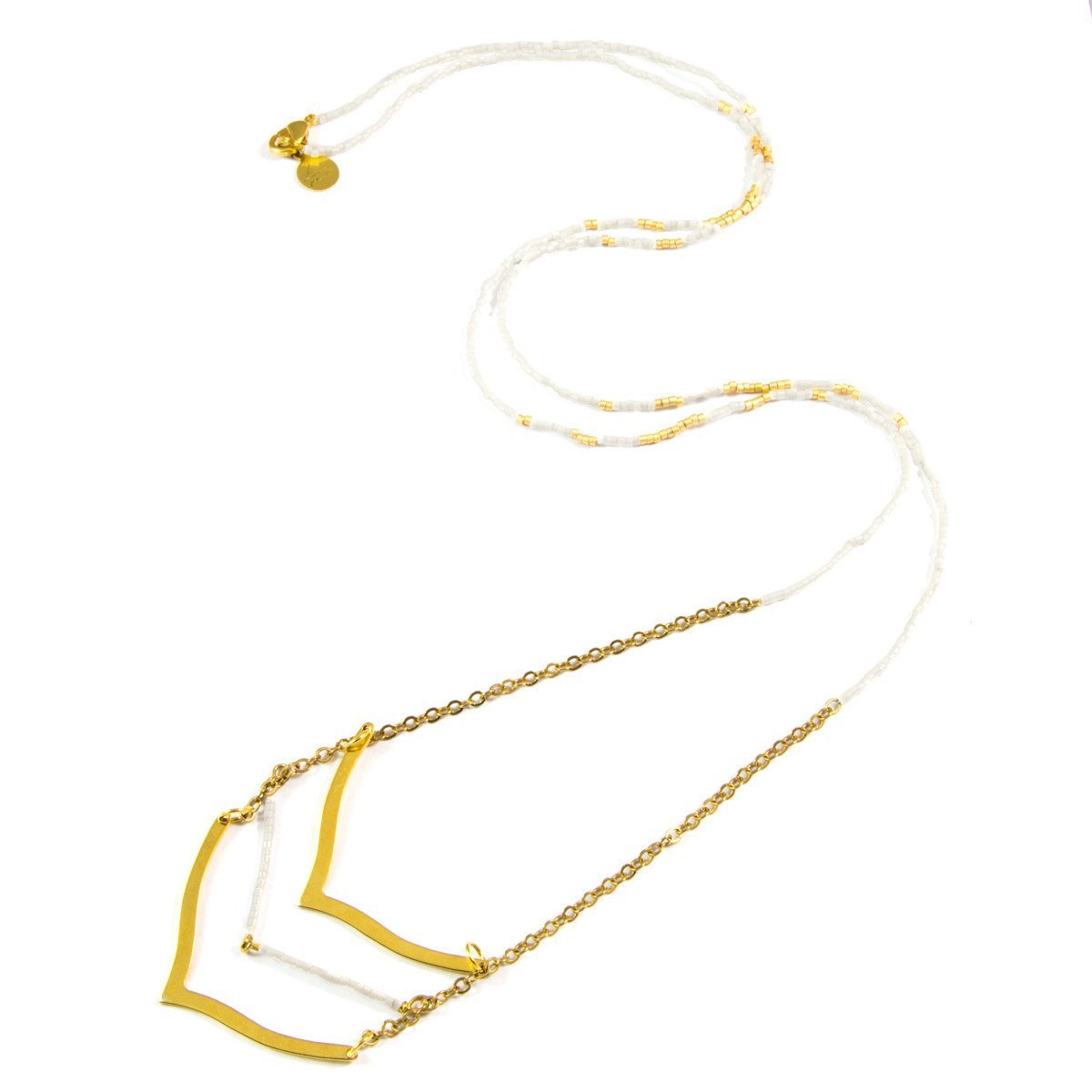 White Party Chevron Necklace