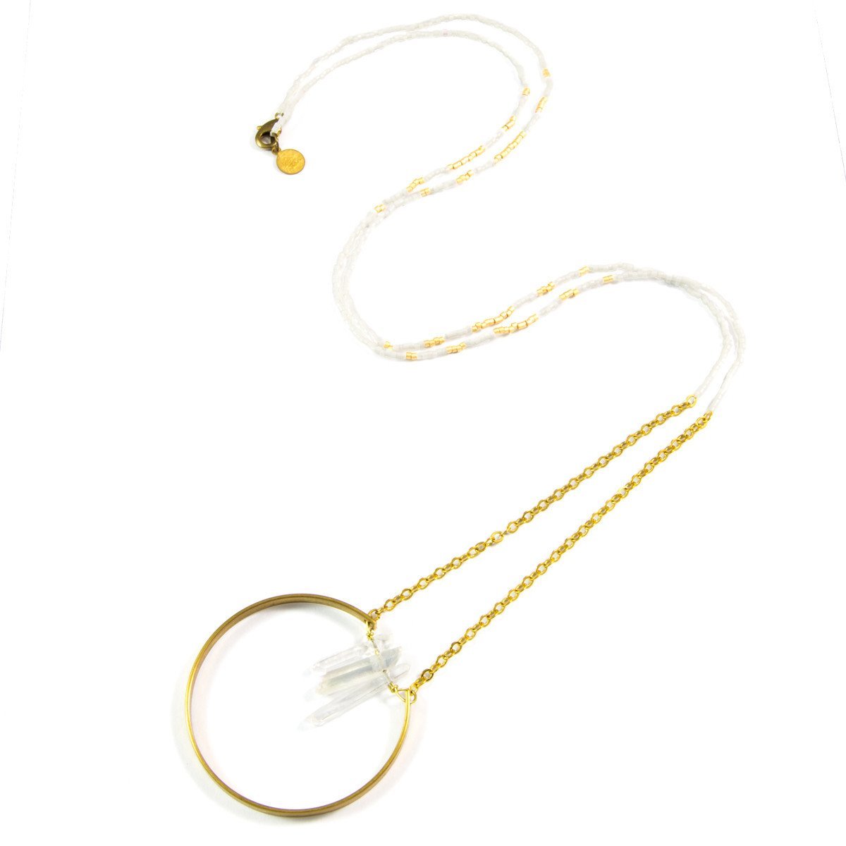 White Party Broken Circle Necklace