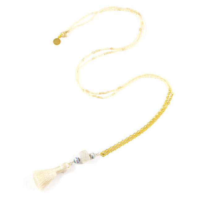 Cream Tassel Necklace