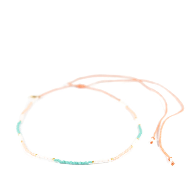 Coral & Teal Block Mermaid Necklace