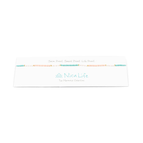 Coral & Teal Block Mermaid Necklace