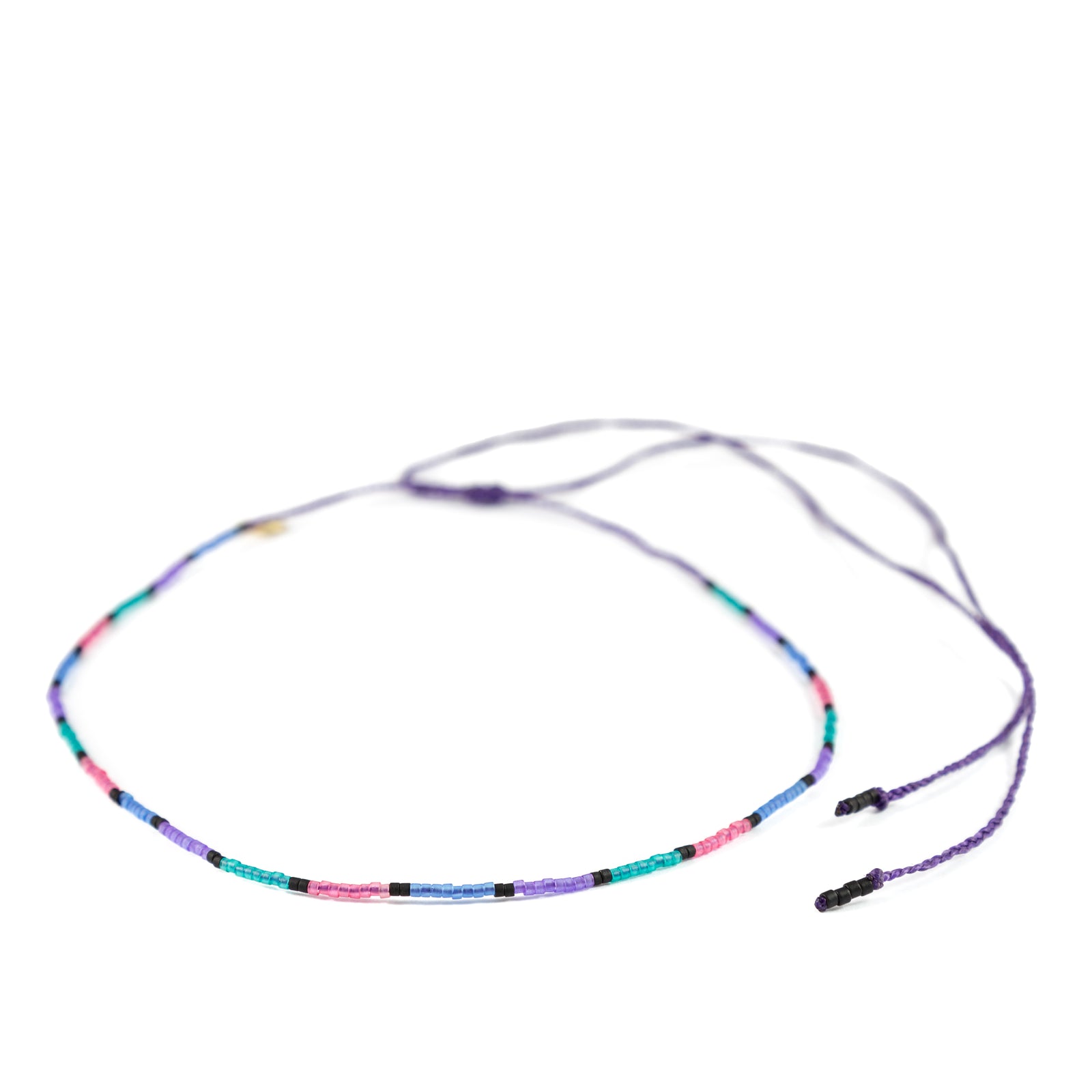 Teal, Pink, Blue, Purple Sea Glass Color Block Mermaid Necklace