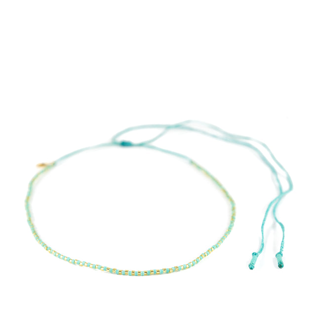 Teal & Gold Sparkle Alternating Mermaid Necklace