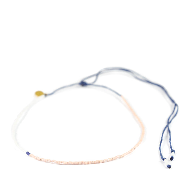 Coral White Navy Asymmetrical Mermaid Necklace