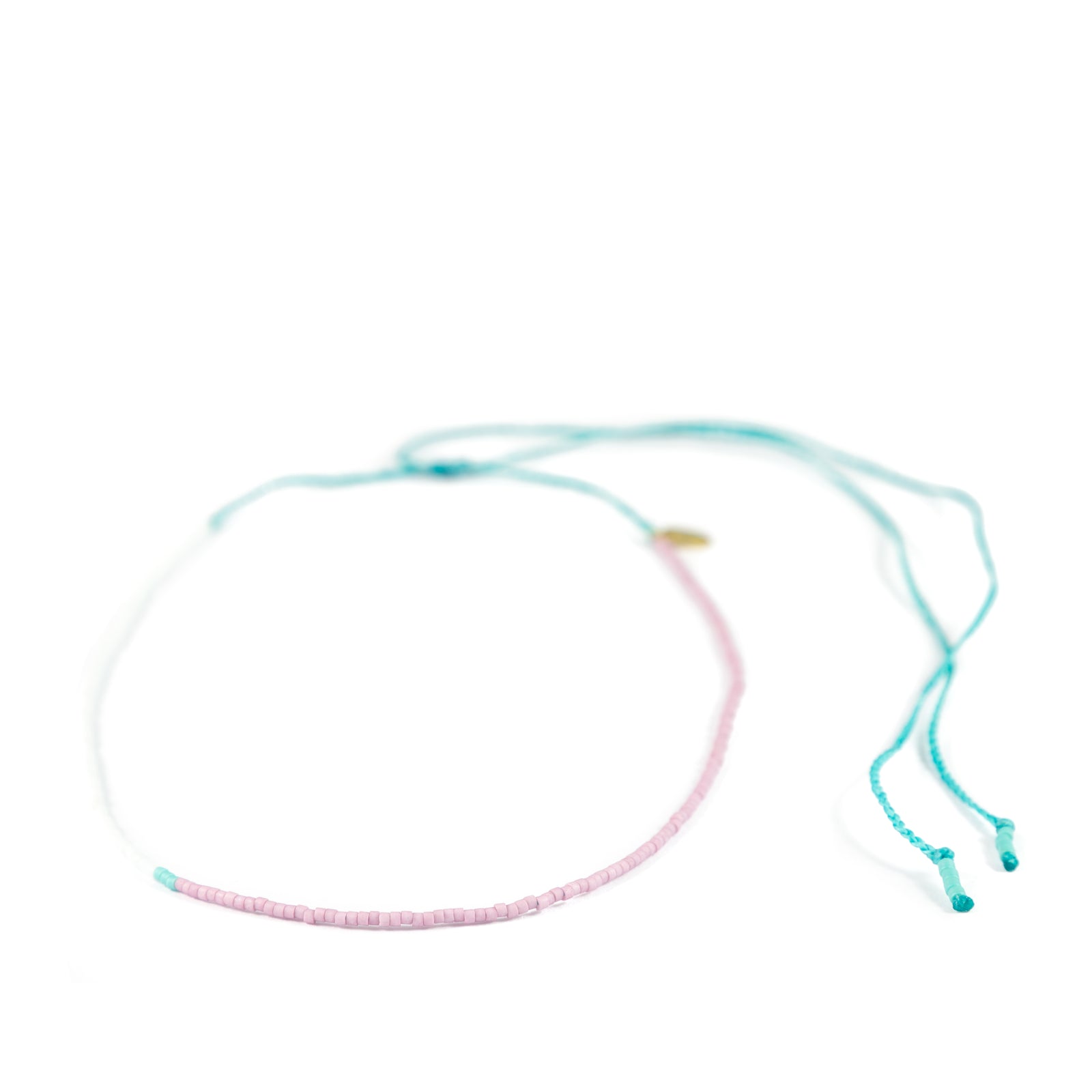 Plum White Teal  Asymmetrical Mermaid Necklace