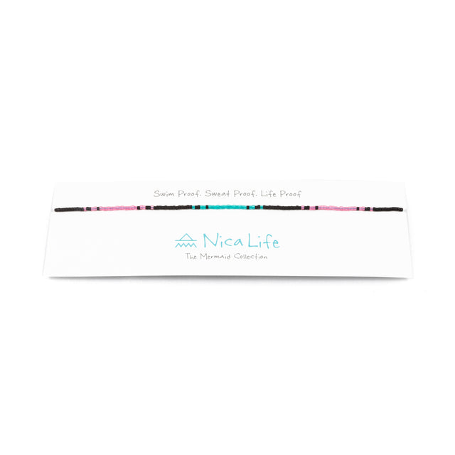 Sea Glass Teal & Pink Repeating Ombre Mermaid Necklace