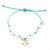Teal & White Turquoise Lotus Flower Bracelet