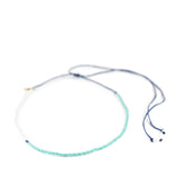 Teal White Navy Asymmetrical Mermaid Necklace