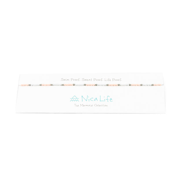 Greys & Coral Color Block Mermaid Necklace