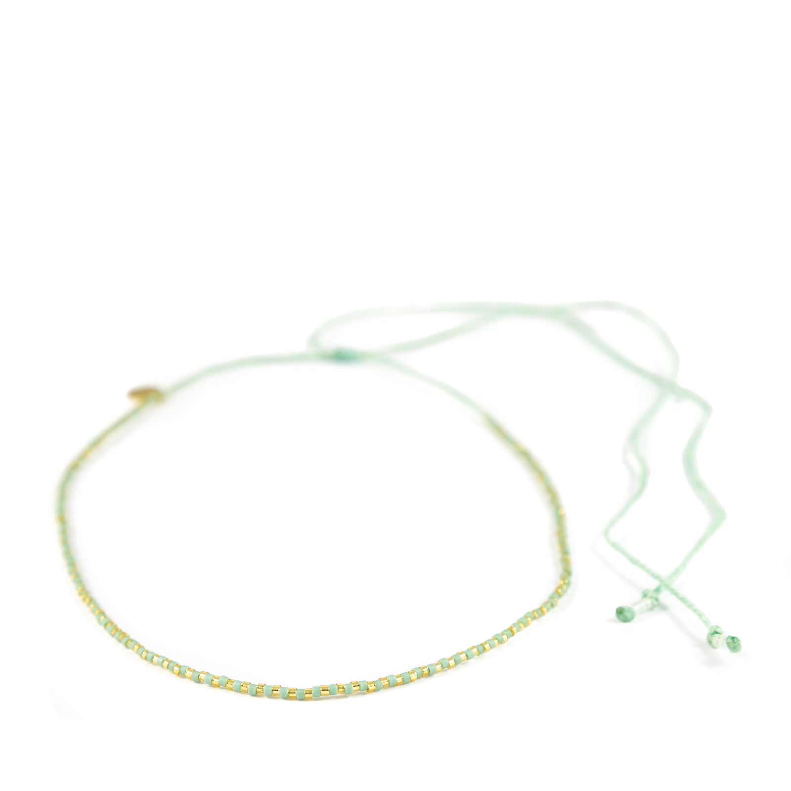 Cucumber & Gold Alternating Memaid Necklace
