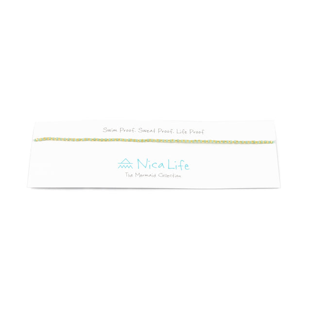 Cucumber & Gold Alternating Memaid Necklace