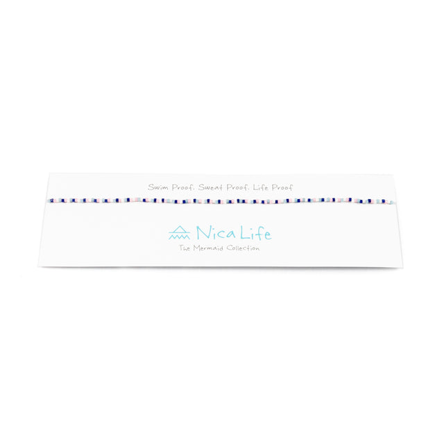 Blues Multi Color Random Pattern Mermaid Necklace