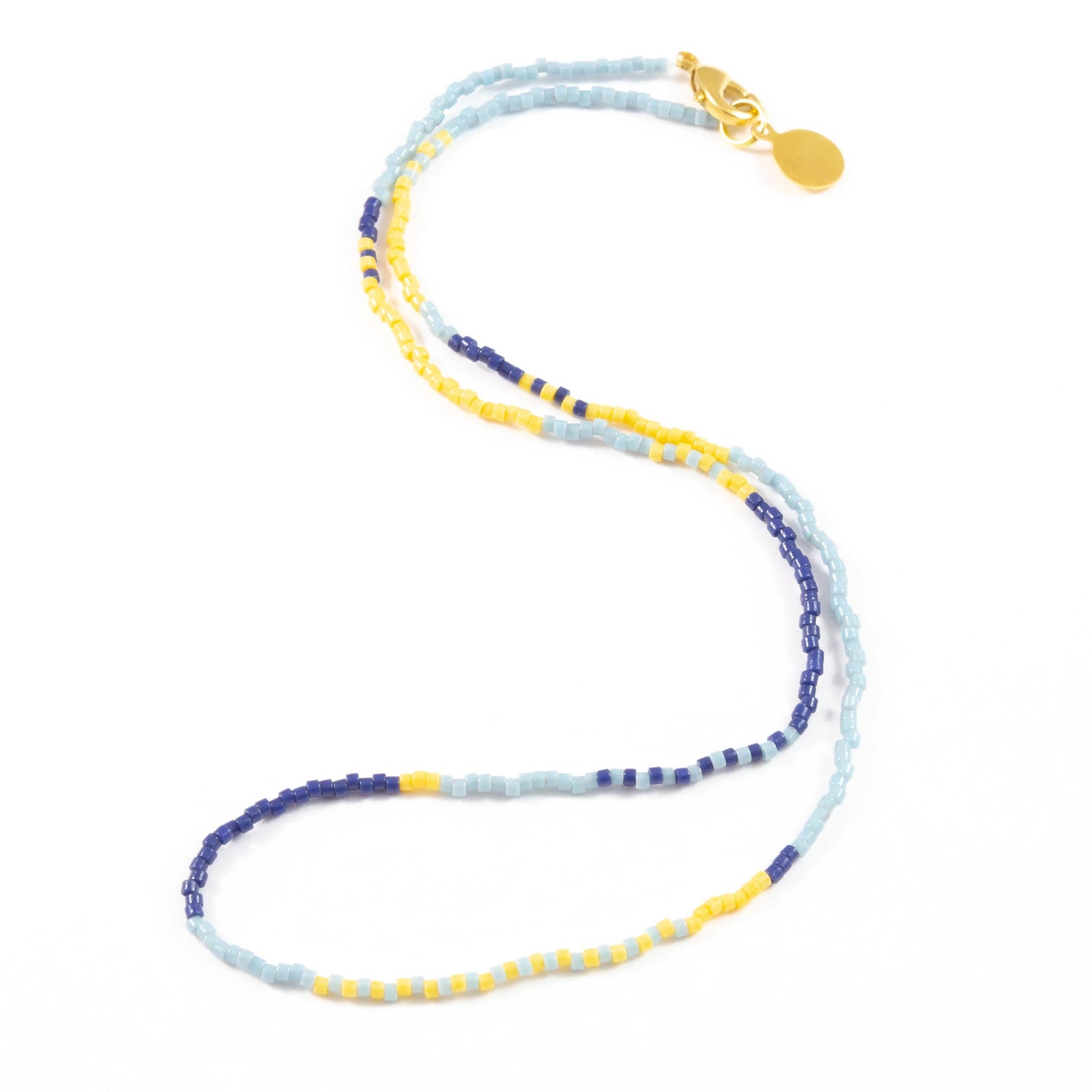 Blues & Sunflower Boho Pattern Wanderlust Necklace