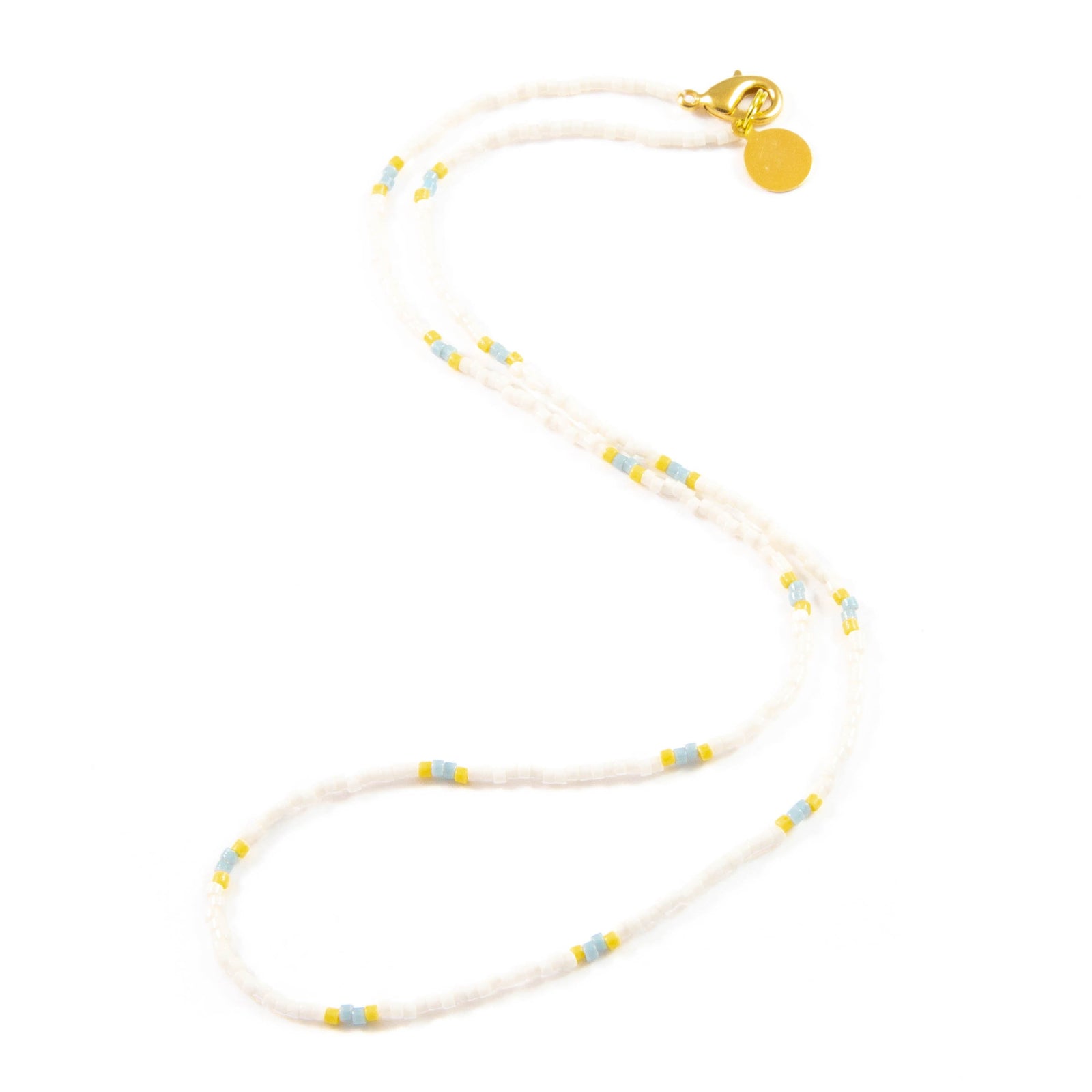 Sunflower & Stormy Ocean Two Tone Dot Wanderlust Necklace