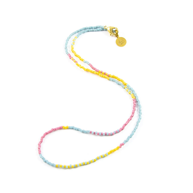 Rose Ocean & Sunflower Boho Pattern Wanderlust Necklace