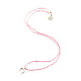 Blush Crescent Tiny Charm Necklace in Silver