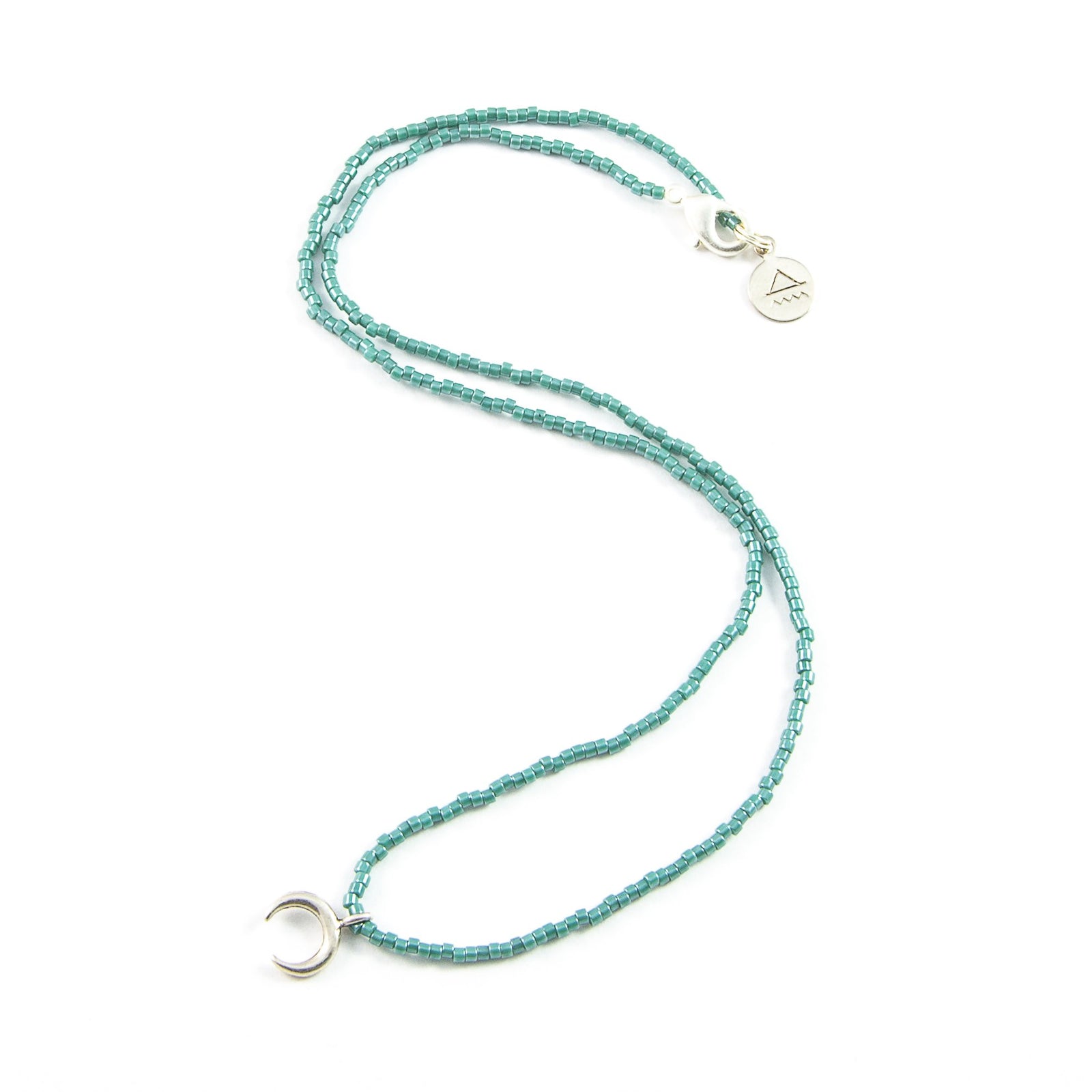 Secret Garden Crescent Tiny Charm Necklace in Silver