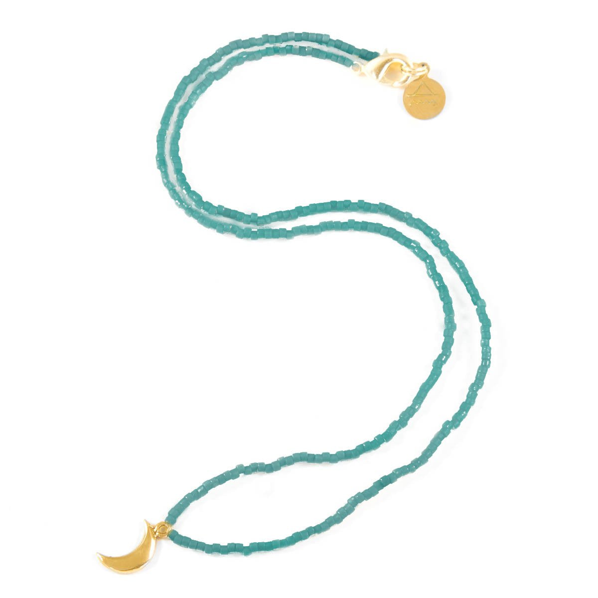 Secret Garden Moon Tiny Charm Necklace in Gold