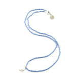Denim Moon Tiny Charm Necklace in Silver