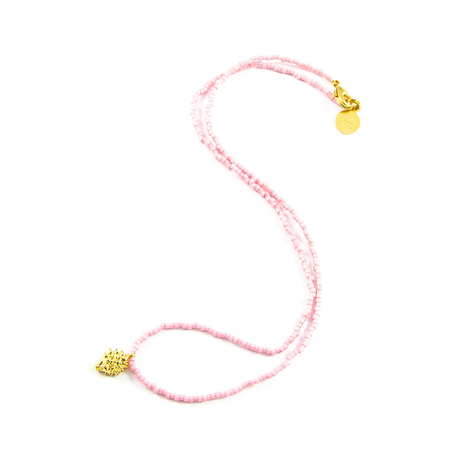 Blush Hedgehog Neckace in Gold