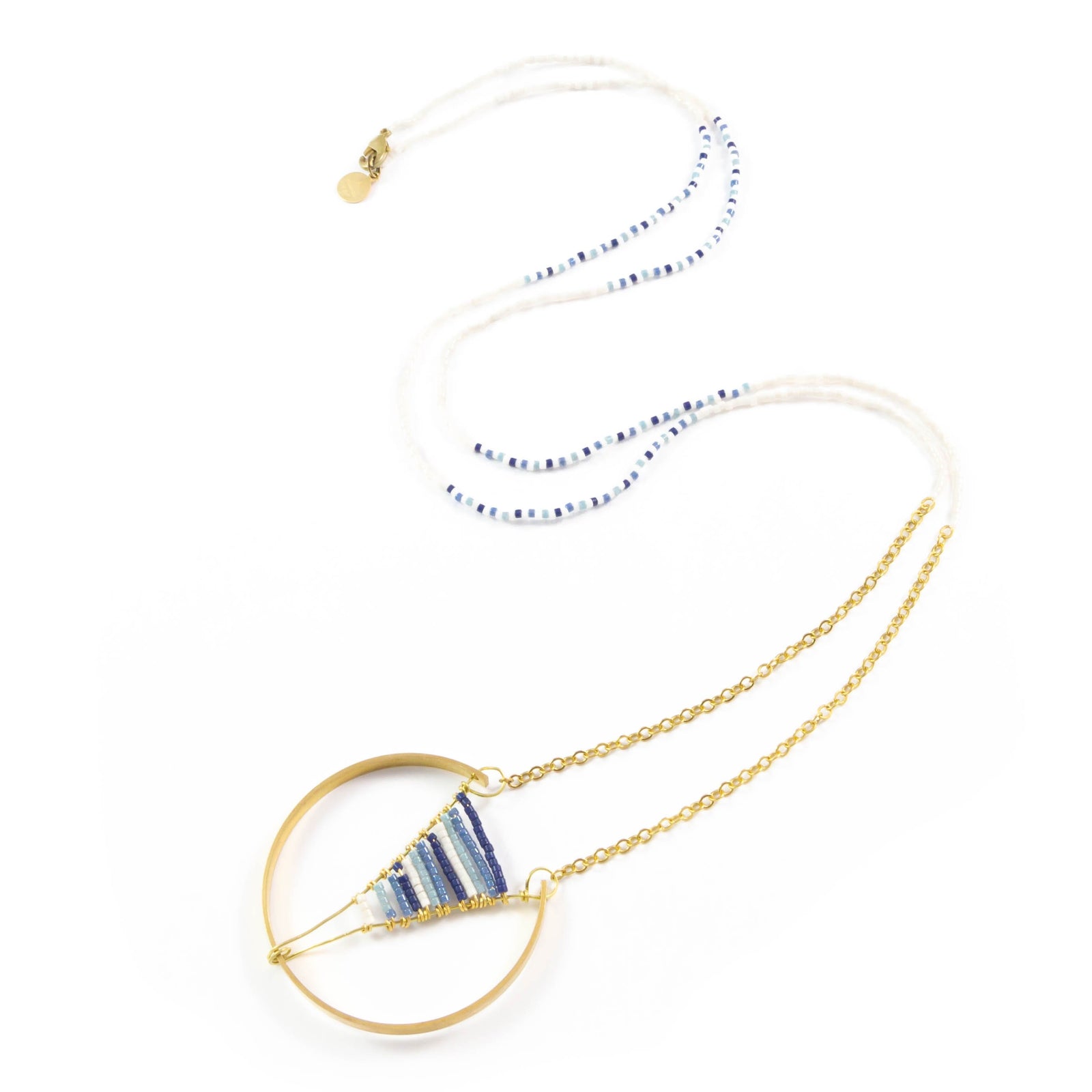 Blues Woven Broken Circle Necklace