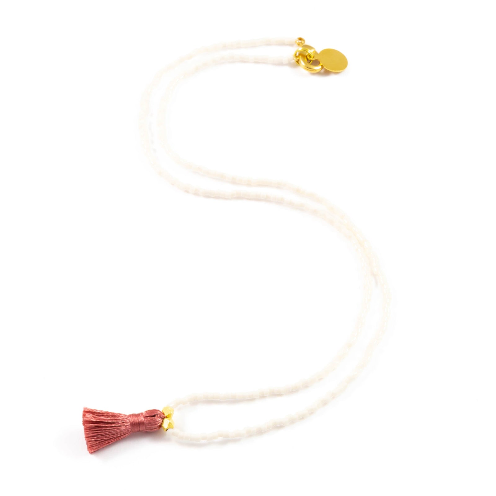 Peachy Cream w/ Rose Mini Tassel